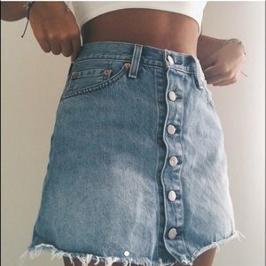 thrifted levi’s denim skirt